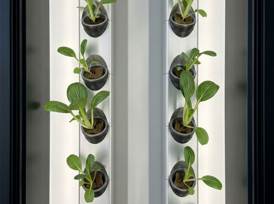 Pak choi and choy sum in a Cubictree